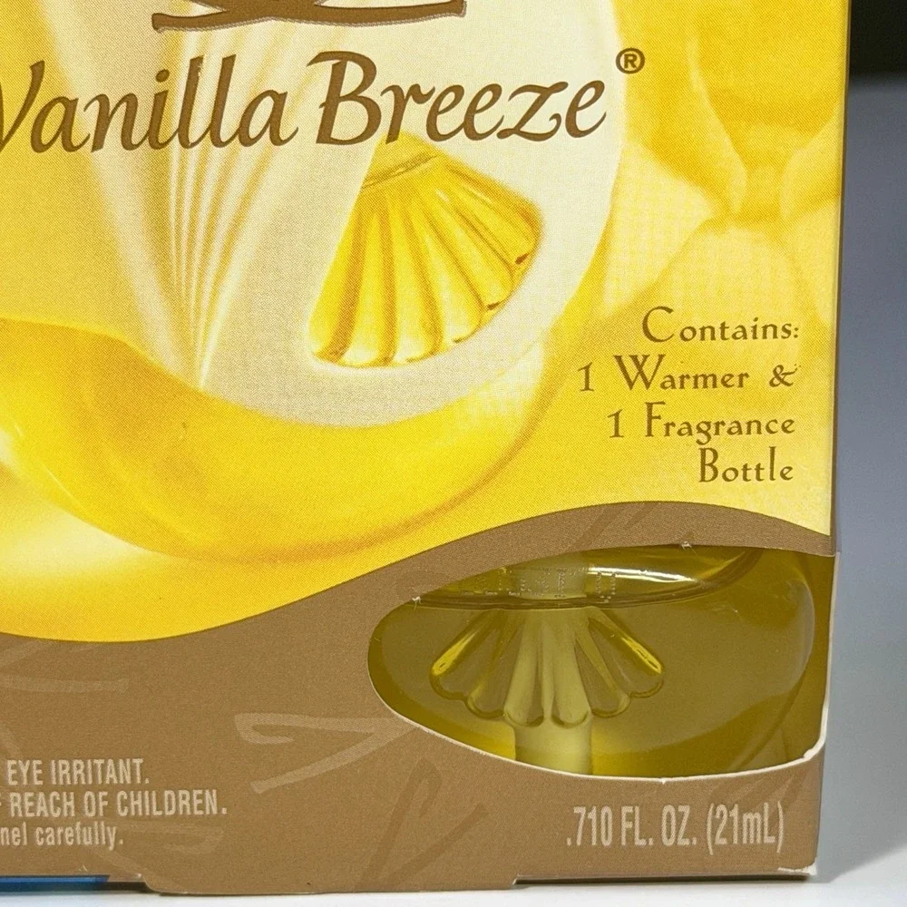 NOS VTG 2000 Glade PlugIns Vanilla Breeze Scented Oil Starter Kit Free Warmer